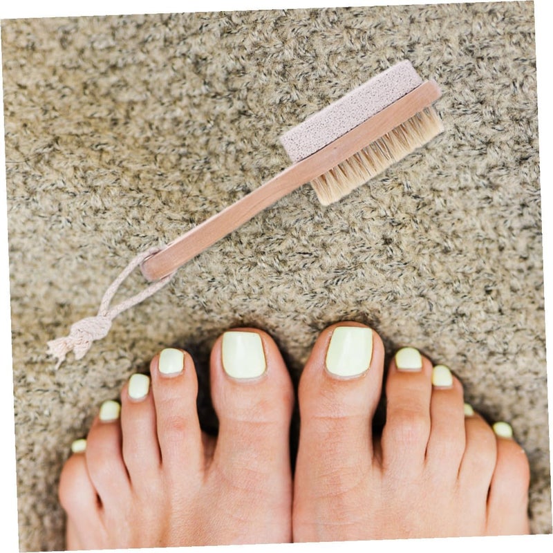 Zerodeko 3pcs Dual-Side Foot Scrubber with Natural Boar Bristle and Pumice Stone, Hard Skin Remover Foot File for Men and Women, Shower Exfoliator Tool for Pedicure and Dead Skin Removal - Image 5