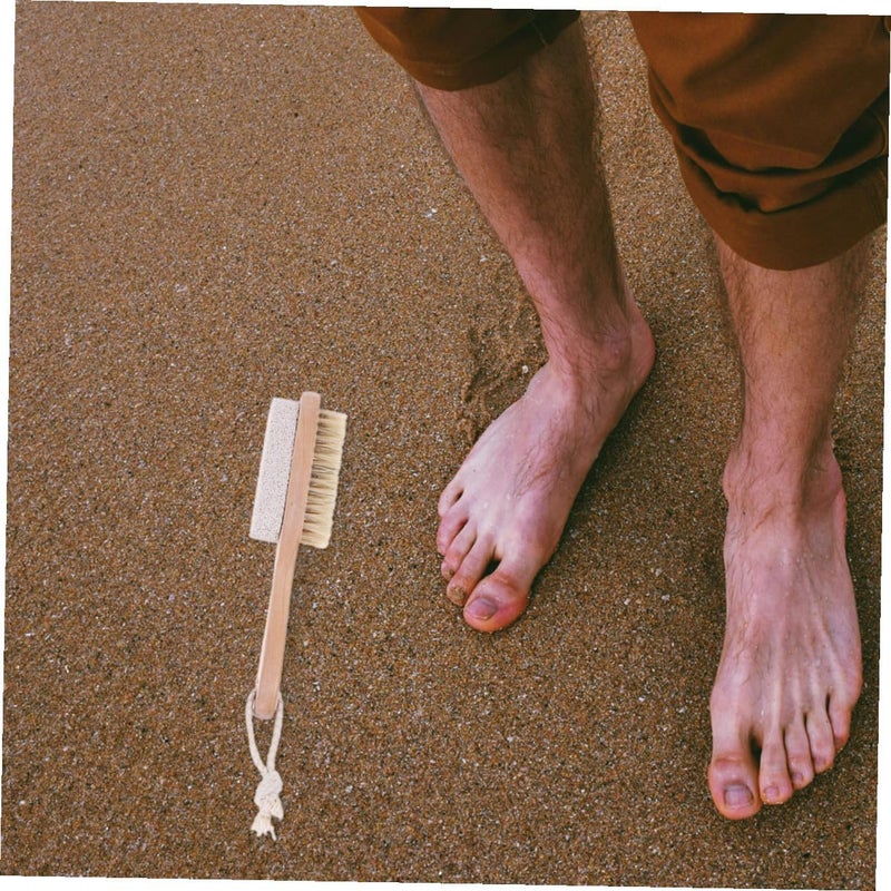 Zerodeko 3pcs Dual-Side Foot Scrubber with Natural Boar Bristle and Pumice Stone, Hard Skin Remover Foot File for Men and Women, Shower Exfoliator Tool for Pedicure and Dead Skin Removal - Image 4