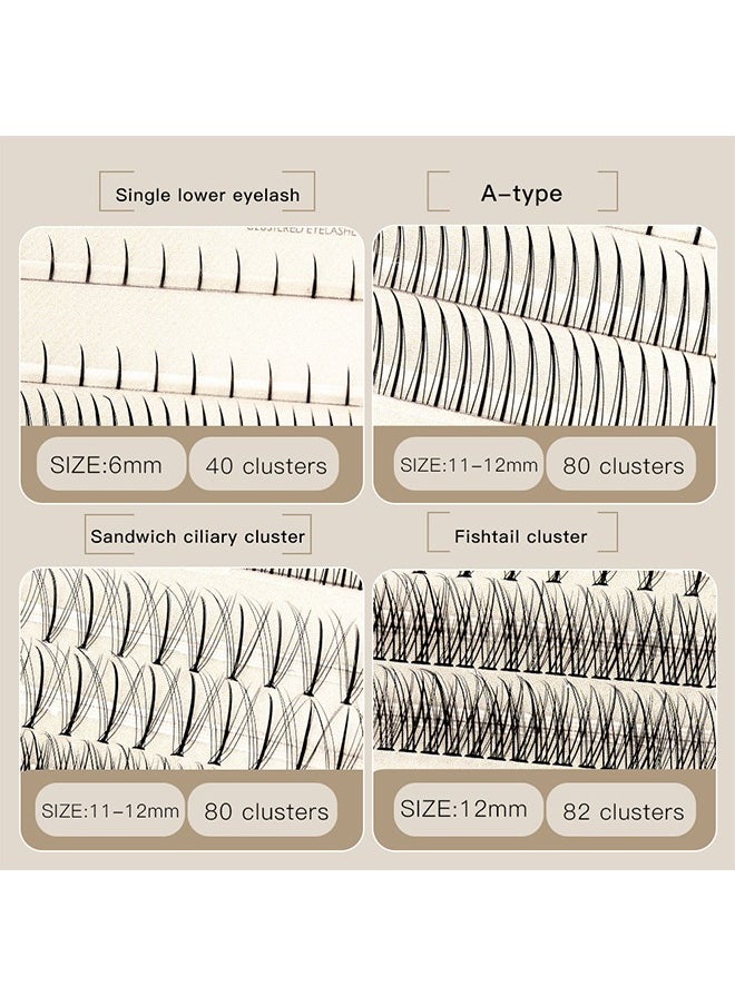 HY 282Pcs Barbie DIY Single Cluster False Eyelashes Glue Set Natural Segmented Grafting Eyelash Extension Kit  - Image 3