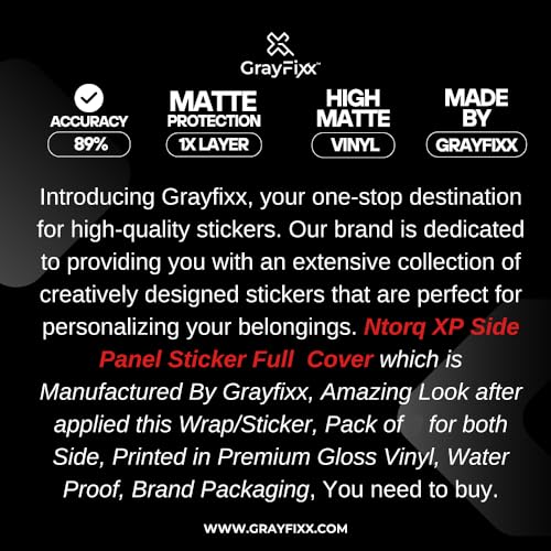 Grayfixx Side Panel Black Sticker for Notq XP | Made in Premium Gloss Vinyl, Water Proof, Precut Sticker, Pack of 1-Self-Adhesive - Image 3