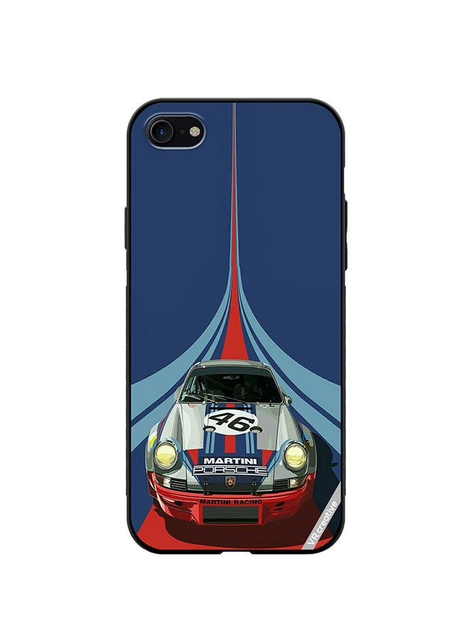 VR CREATIVE Protective Case Cover For Apple iPhone SE (2022) Martini Porsche 46 Racing Car Design Multicolour - Image 1