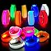 M.best Mbest 16pcs LED Light Up Bracelets Glow Flashing Wristbands Glow in The Dark Party Supplies for Wedding Raves Concert CampingSporting Events Party - Image 2