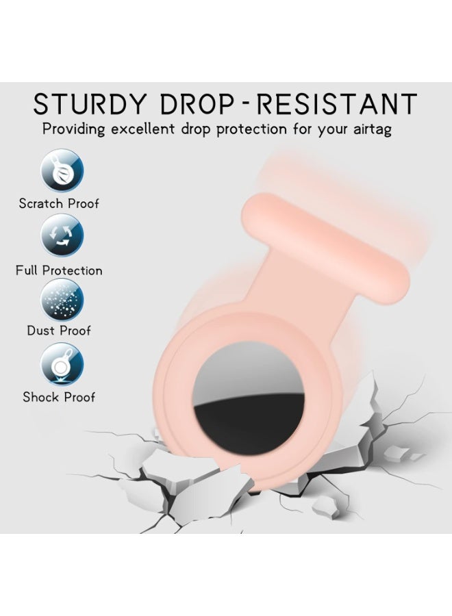 عبوتان من حافظة AirTag، تصميم خفي مضاد للفقدان، متوافقة مع جهاز تتبع AirTag من Apple، مثالية للأطفال وكبار السن والملابس والأمتعة والحقائب والأحذية (وردي وأبيض) - Image 3