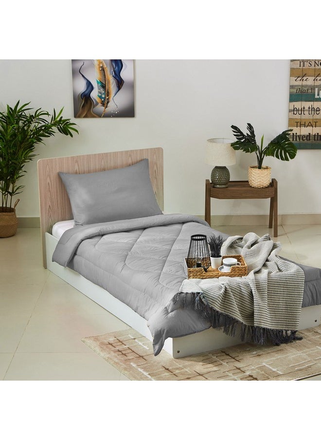 Home Box Ballina 2-Piece Solid Cotton Single Comforter Set 220 x 135 cm  - Image 5