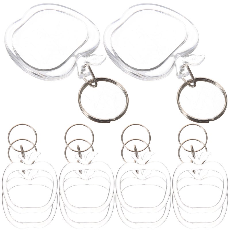 10pcs Clear Key Chains Shaped Key Blank Photo Frame Key Chains for Women Men - Image 1