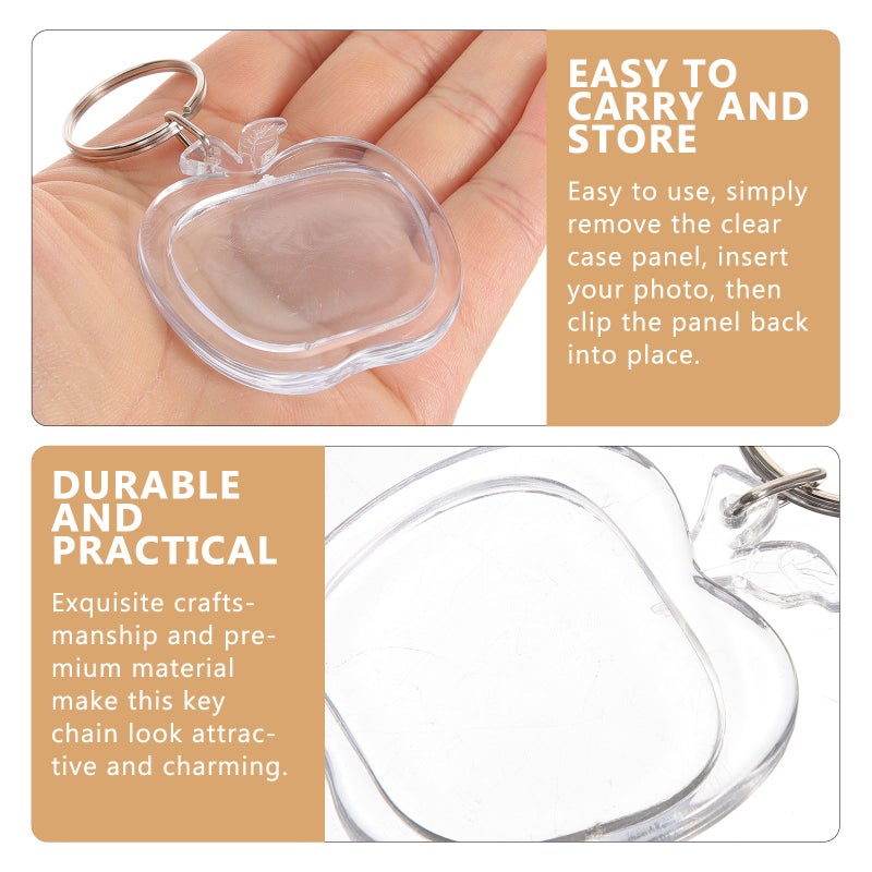 10pcs Clear Key Chains Shaped Key Blank Photo Frame Key Chains for Women Men - Image 3