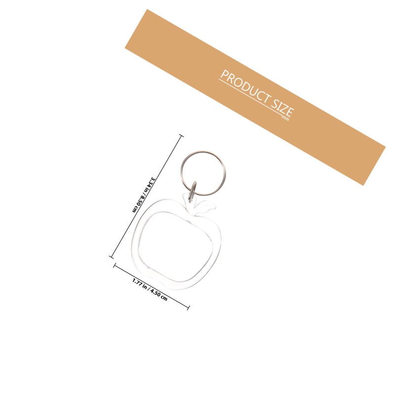 10pcs Clear Key Chains Shaped Key Blank Photo Frame Key Chains for Women Men - Image 2