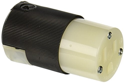 Hubbell HBL5269C Connector, 15 amp, 125V, 5-15R, Black/White - Image 1