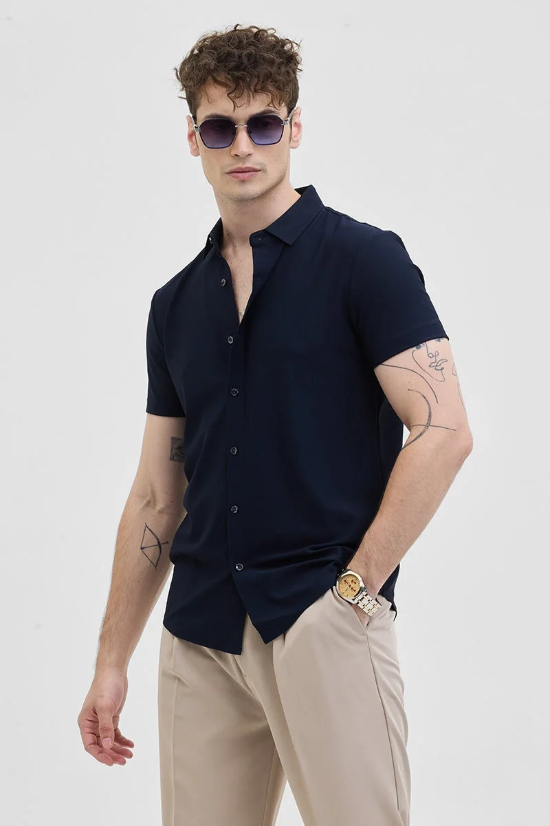 SNITCH Navy Stitchless Stretch Shirt