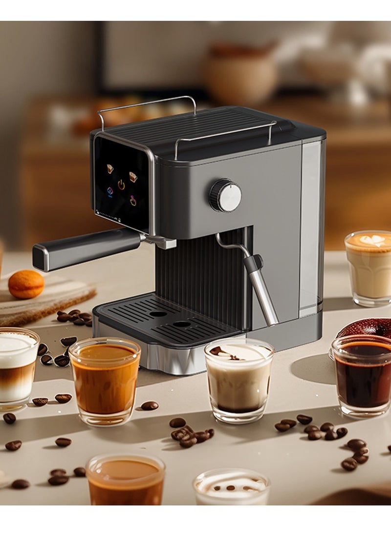 Generic - 1050W 20Bar Professional Espresso Maker with Milk Frother Steamer Wand, Espresso Coffee Machine Black Color, Cappuccino & Latte Machine for Home, Retro, 1.8L Removable Water Tank - Image 1