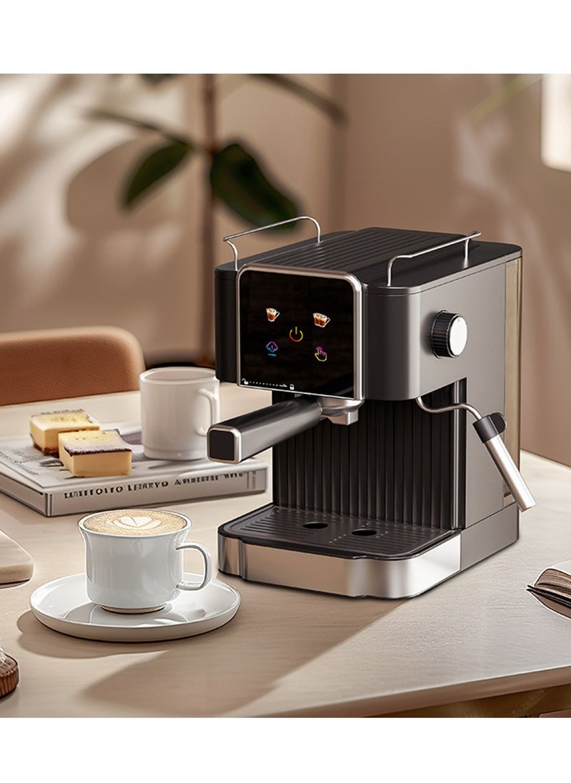 Generic - 1050W 20Bar Professional Espresso Maker with Milk Frother Steamer Wand, Espresso Coffee Machine Black Color, Cappuccino & Latte Machine for Home, Retro, 1.8L Removable Water Tank - Image 1