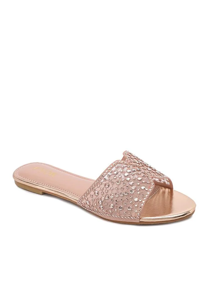 فايور Mesh Cutwork Crystal Flat Sandal MY 380
