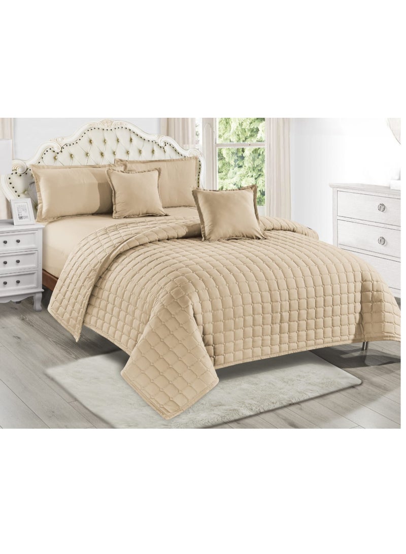 مون طقم لحاف مضغوط مكون من 4 قطع مايكروفايبر رمادي 210x160سم