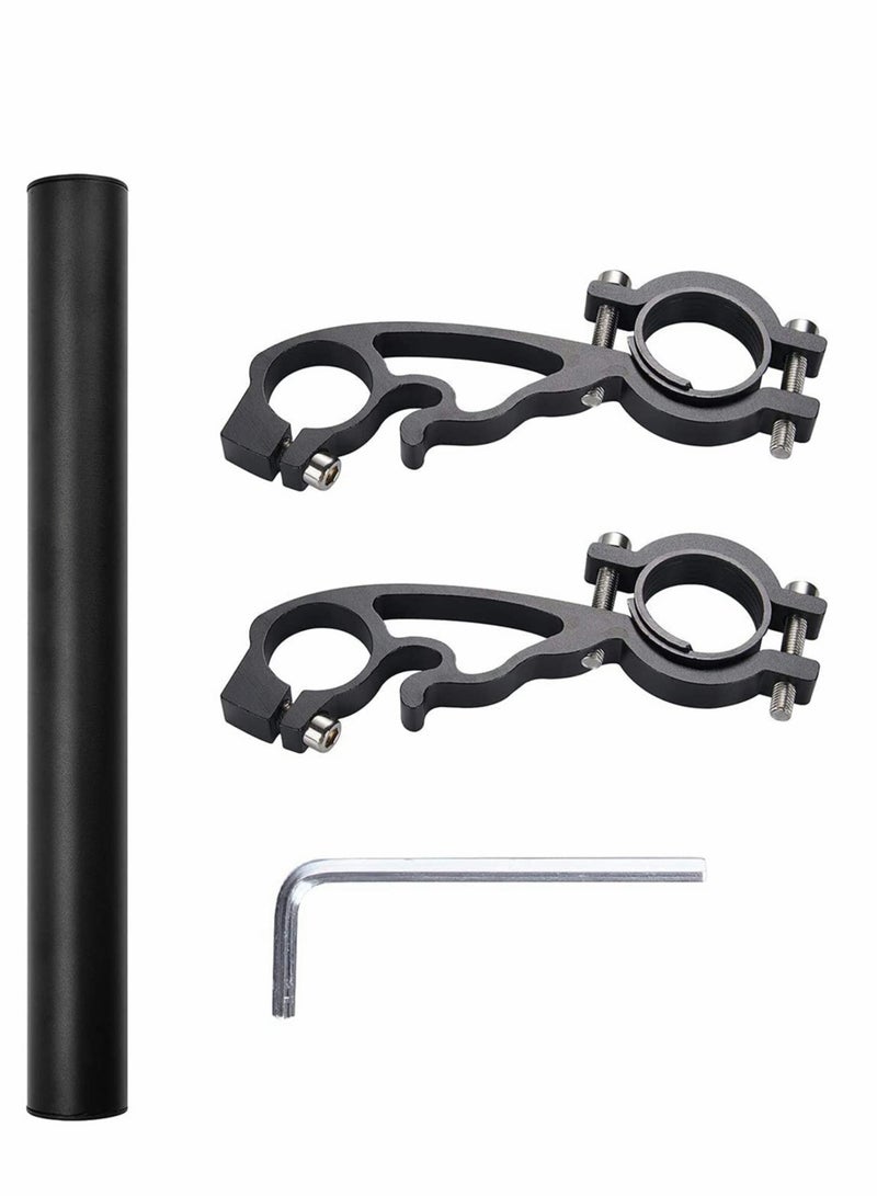 SOLARAE Bicycle Double Handlebars Extender Extension,Aluminum Alloy Super Long Bike Bracket Accessories,for Bike Mounts,Bicycle Extender Bars,for 22mm-32mm Bars Caliber - Image 2