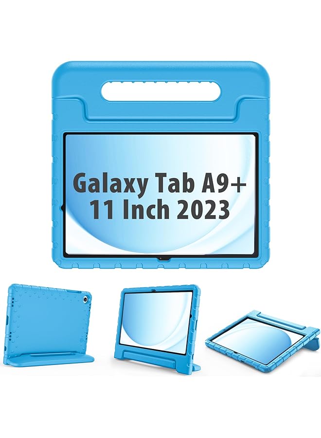 Procases Kids Case For Galaxy Tab A9 Plus 2023 Shockproof Lightweight Kids Friendly Case With Convertible Handle Stand For Girls Boys Children Toddler Baby -Blue - Image 1