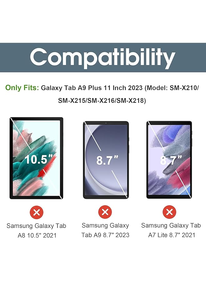 Procases Kids Case For Galaxy Tab A9 Plus 2023 Shockproof Lightweight Kids Friendly Case With Convertible Handle Stand For Girls Boys Children Toddler Baby -Blue - Image 2