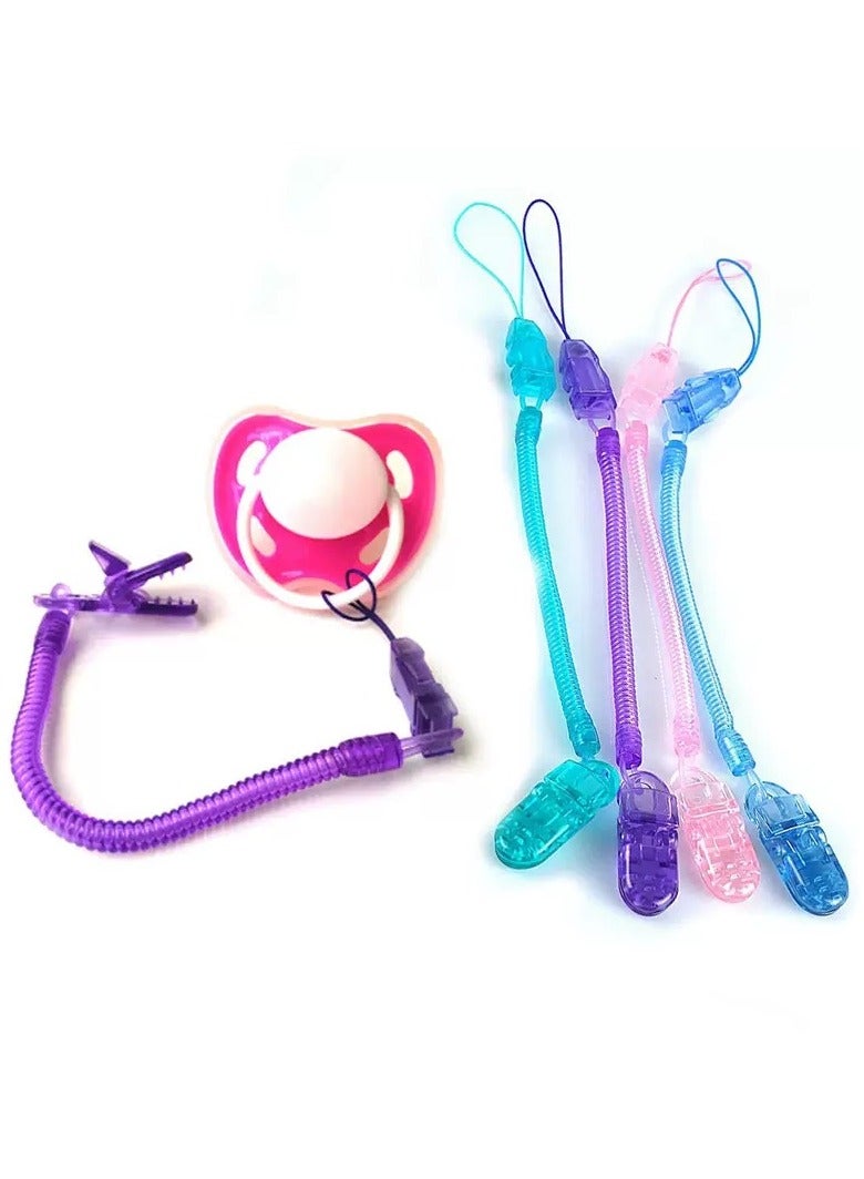 حامل مصاصة مريح للأطفال مكون من 4 قطع مصنوع يدويًا من مادة أنيقة - Image 2