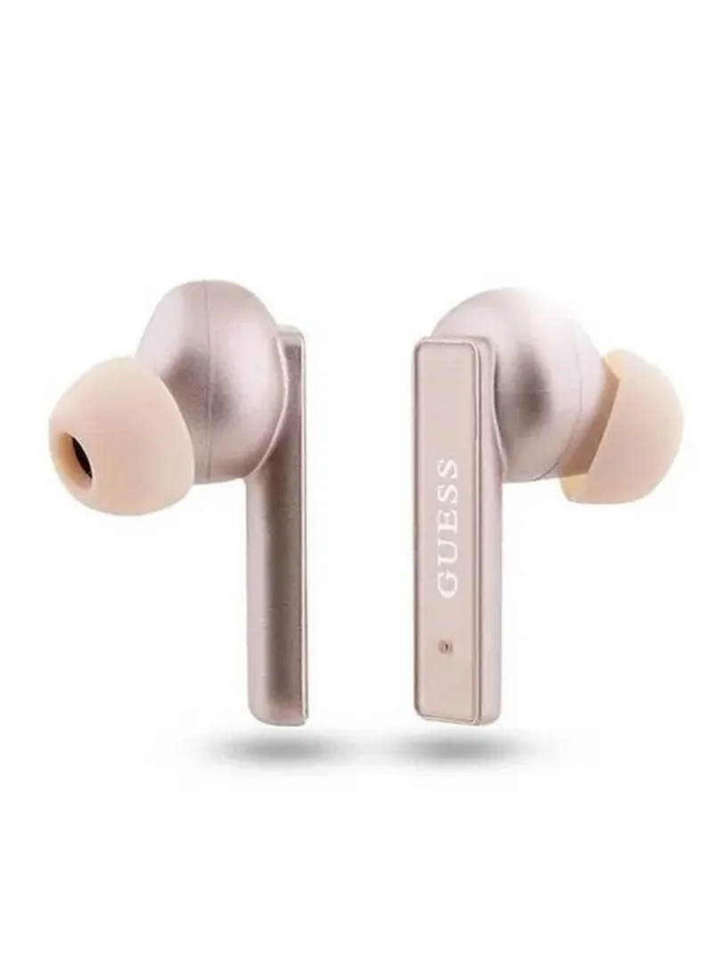 GUESS True Wireless Bluetooth Earbuds Satined Finish with Printed Logo - Pink