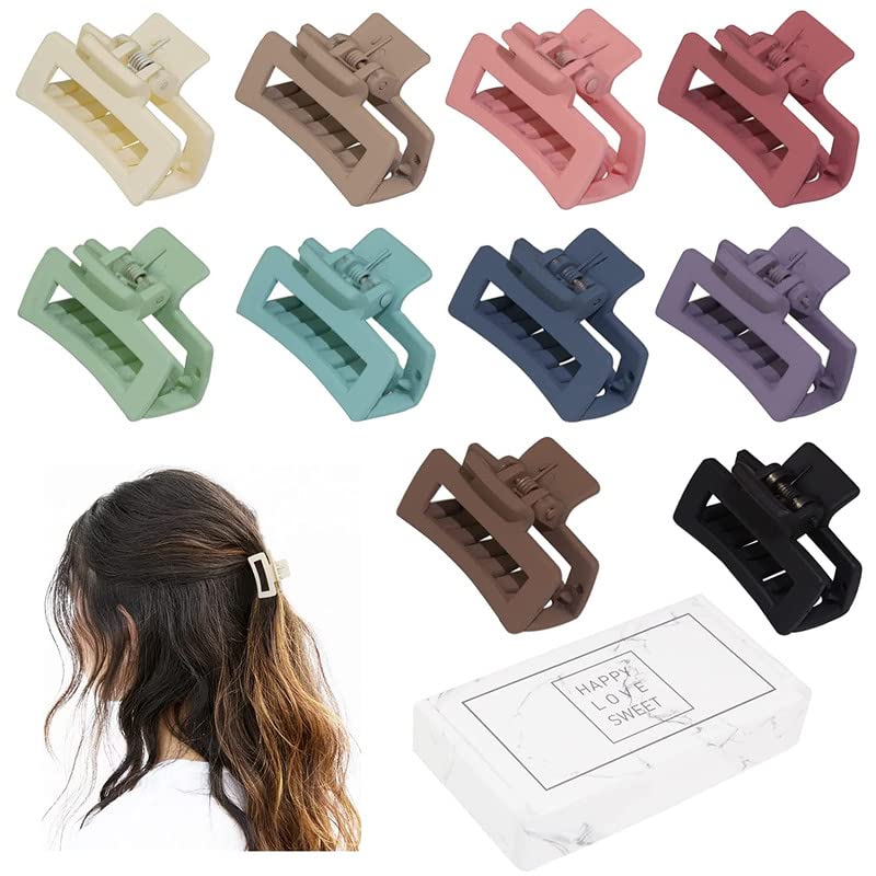 BELICIA Small Claw Hair Clips for Women Girls Tiny Hair Claw Clips for ThinMedium Thick Hair 15 Inch Mini Hair Jaw Clips Matte Rectangle Nonslip Clip with Gift Box Light morandi color - Image 1