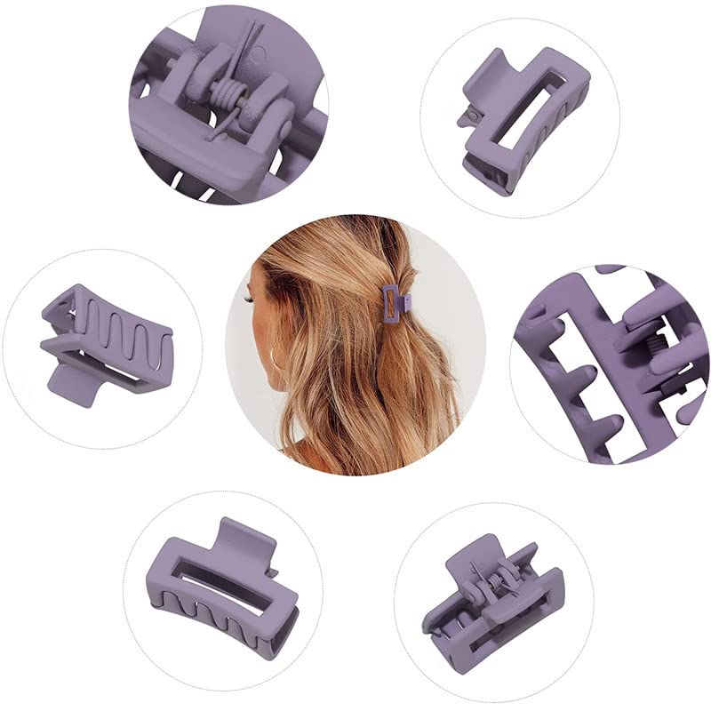 BELICIA Small Claw Hair Clips for Women Girls Tiny Hair Claw Clips for ThinMedium Thick Hair 15 Inch Mini Hair Jaw Clips Matte Rectangle Nonslip Clip with Gift Box Light morandi color - Image 4