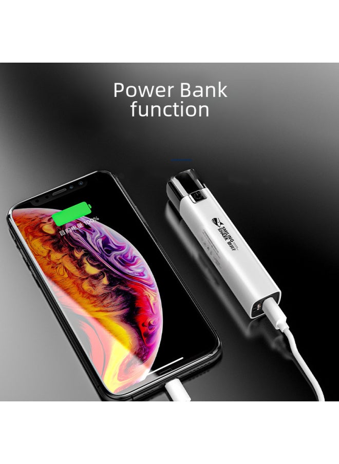 Generic - Smile Shark Mini Flashlight High Intensity Portable Outdoor Usb Rechargeable Handheld Torch For Hiking Home Lighting-Color:617a White - Image 1