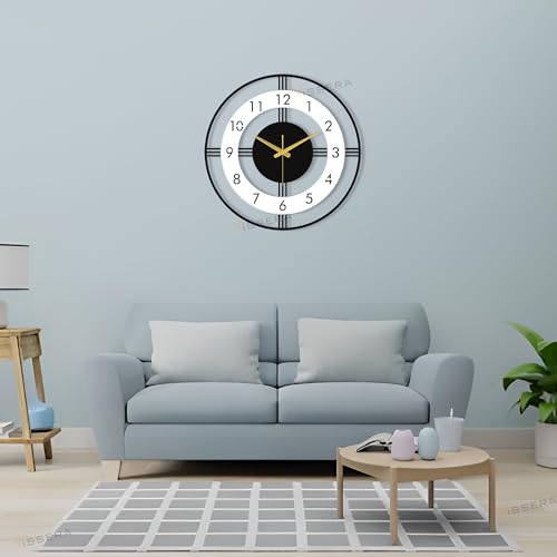vissera Designer Metal Wall Clock for Living Room | Latest Antique Stylish Fancy Decorative Big Size Wall Watch for Bedroom, Office, Kitchen, Dining, Hall and Décor - Image 2