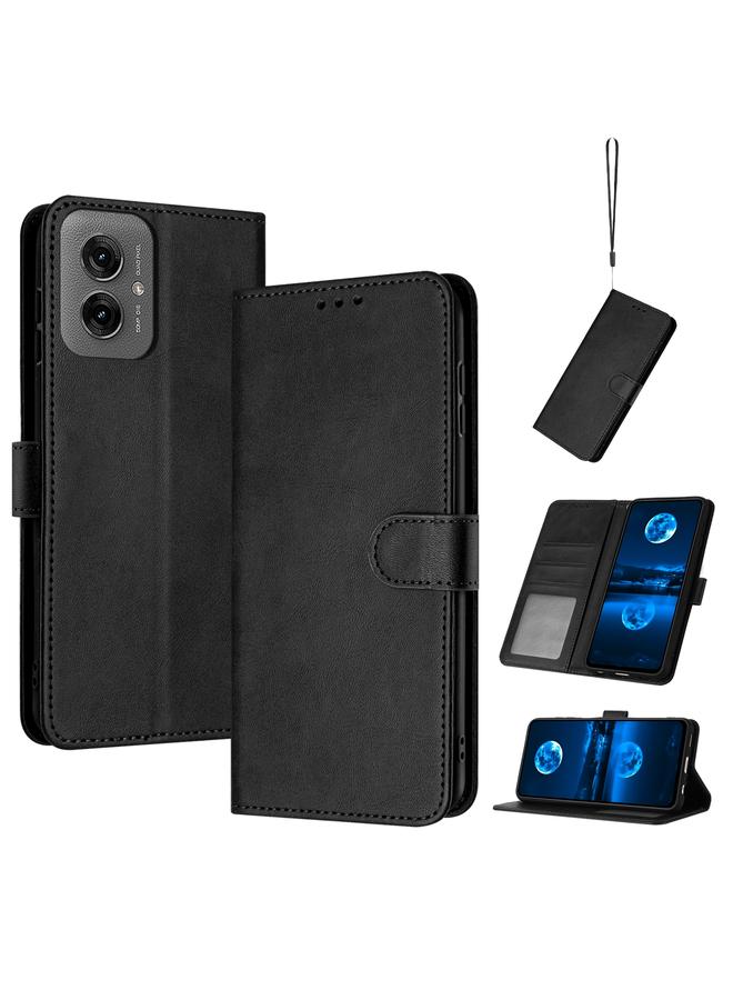 The Bros Case For Motorola Moto G55 Solid Calf Texture Flip Leather Phone Case