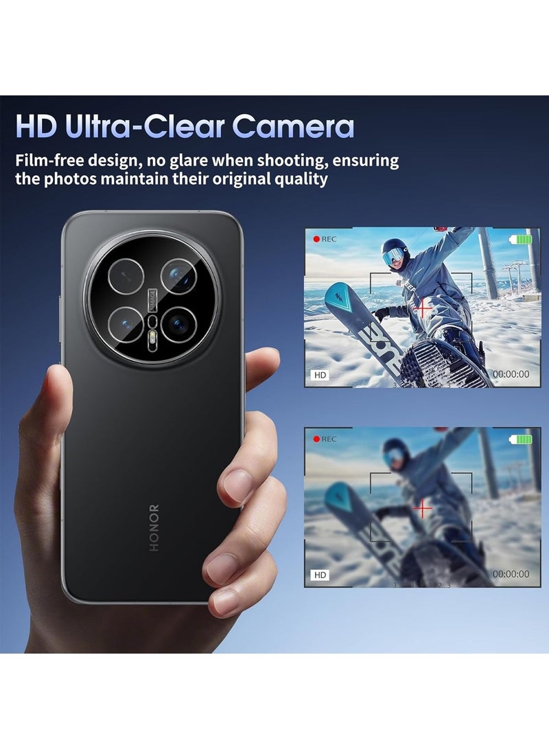 Wtech Honor Magic8 Pro 5G 2025 HD Back Camera Lens Protector Tempered Glass (MLHCCR) - Clear/Black - Image 3
