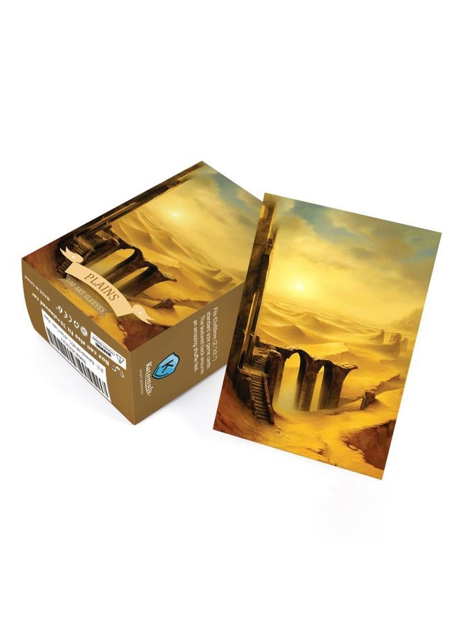 Katomula 100 MTG Card Sleeves with 100 Inner Sleeve, Textured Back Art Sleeves, Fit Standard Size Cards - Plains - Image 5
