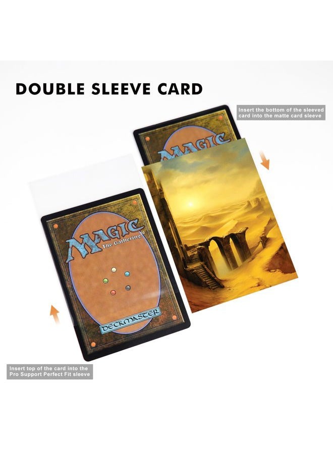 Katomula 100 MTG Card Sleeves with 100 Inner Sleeve, Textured Back Art Sleeves, Fit Standard Size Cards - Plains - Image 3