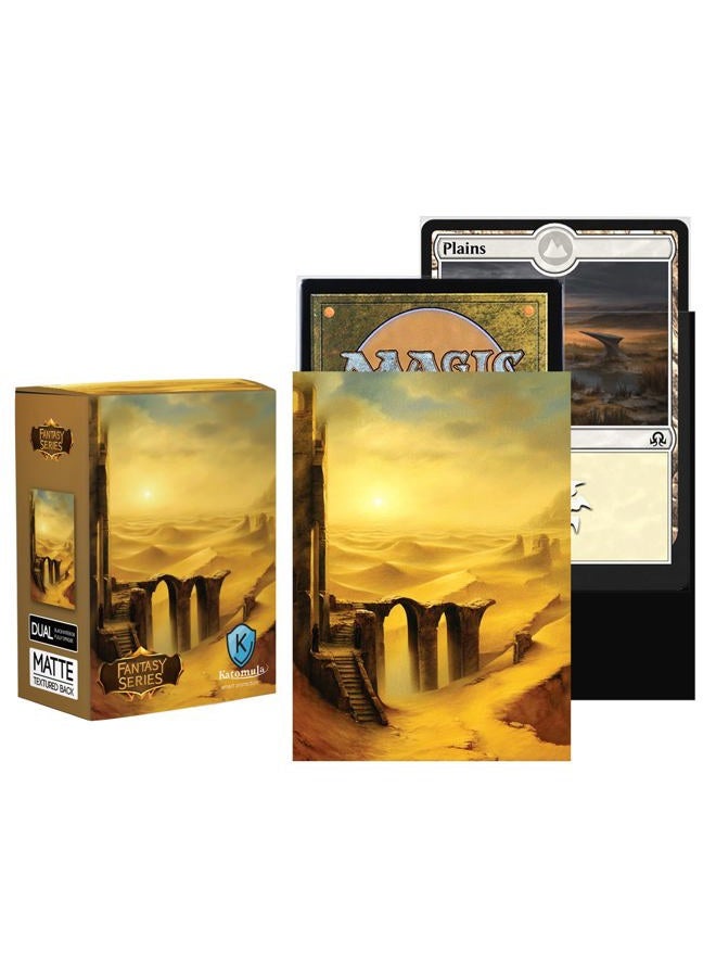 Katomula 100 MTG Card Sleeves with 100 Inner Sleeve, Textured Back Art Sleeves, Fit Standard Size Cards - Plains - Image 4