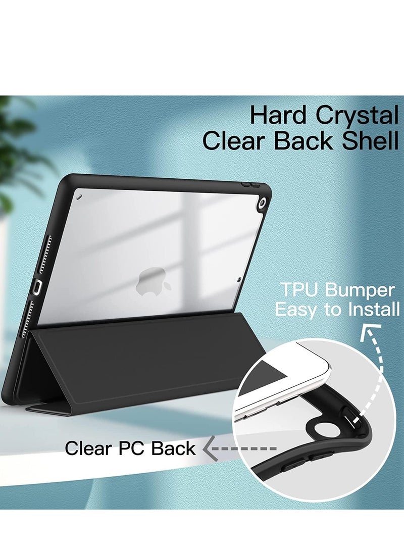 ELTRAZONE Protective Case for iPad 10.2-Inch (9th/8th/7th Gen, 2021/2020/2019) – Slim Lightweight Stand Cover with Apple Pencil Holder, Shockproof Anti-Scratch Transparent Back, Auto Sleep/Wake Function, Clear Soft Shell for iPad 10.2 Black - Image 4