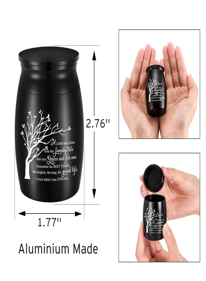 abooxiu 3 Inch Small Aluminum Mini Urn for Ashes - Tree of Life Design - Keepsake for Human Ashes Memorial Holder - Image 3
