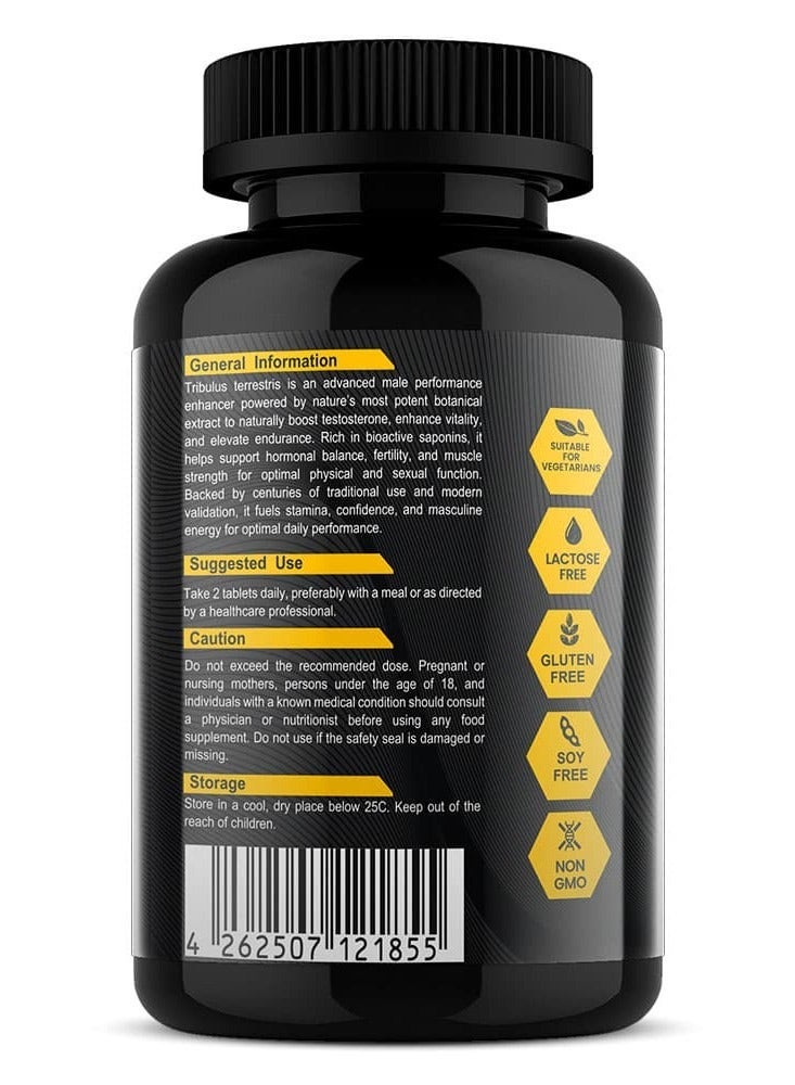 بودي بيلدر تريبولوس تيريستريس (Tribulus Terrestris) بتركيز 3000 ملغ مع 720 ملغ من السابونين لكل حصة، مكمل عشبي نباتي، خالٍ من اللاكتوز والغلوتين والصويا وغير معدل وراثياً، 60 قرصاً. - Image 4