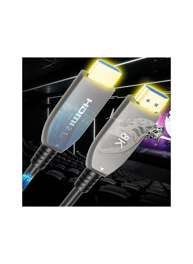 AvvA,HDMI 100m/328.08ft 8K HDMI 2.1 Cable Fiber Optic OM3 Multimode, Ultra HDMI Cable Supports 48Gbps 8K@60Hz 4K@120Hz HDR Dynamic HDCP 2.2 and 2.3 eARC, Compatible with HDTV Monitor, 100 Meters - Image 1