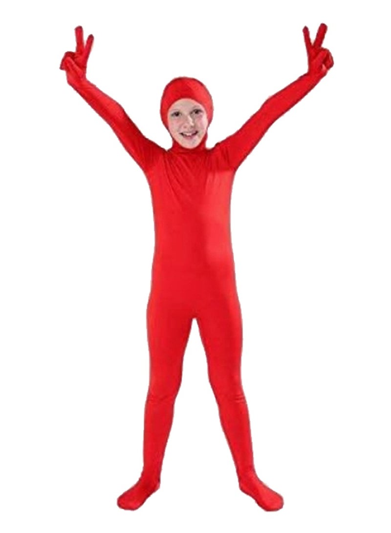 NIBEMINENT Tight-fitting one-piece suit, fully covered, revealing face, solid-colored clothes, dance costumes, stage performance costumes - Image 1