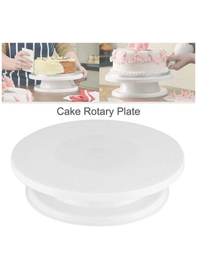 AtrauX Plastic Cake Turntable, Revolving Cake Stand, Rotating Anti-skid Round Cake Decorating Rotary Table Plate DIY Baking Tool  - Image 2