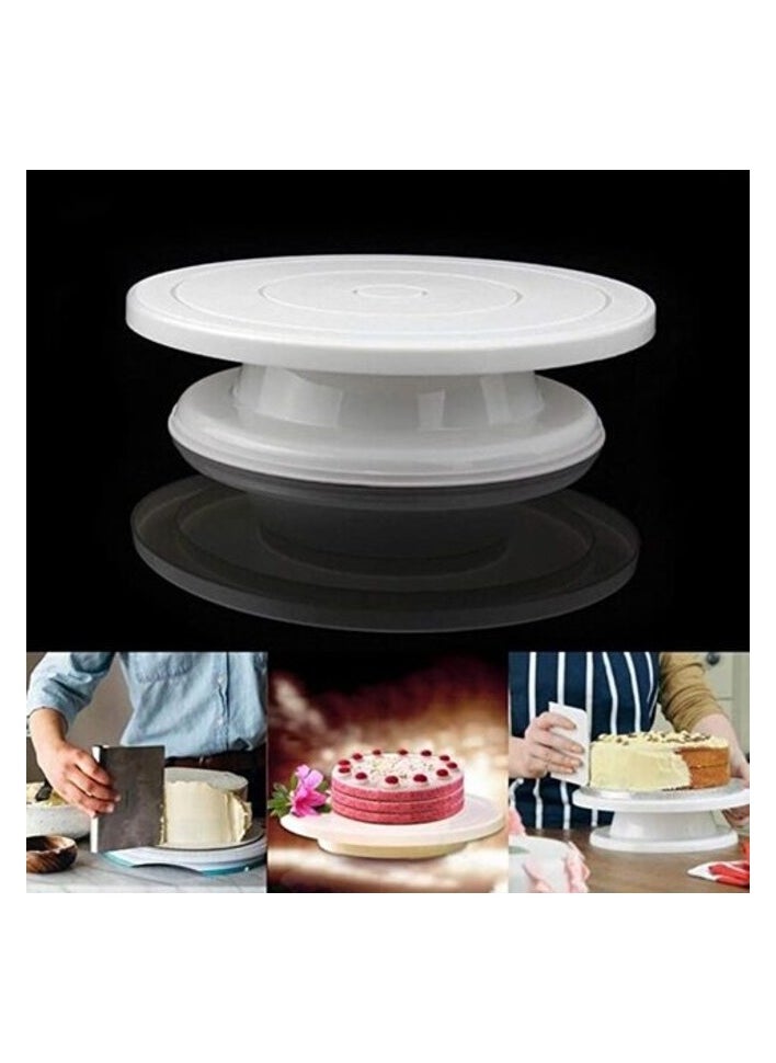 AtrauX Plastic Cake Turntable, Revolving Cake Stand, Rotating Anti-skid Round Cake Decorating Rotary Table Plate DIY Baking Tool  - Image 5