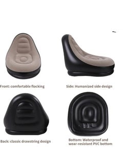 Executive LLC 2 in 1 Leisure Inflatable Sofa Set Folding Portable Inflatable Lazy Flocked Recliner with Footrest Perfect for Pop Up Indoor and Outdoor Balcony Backyard Camping Picnic  - Image 5