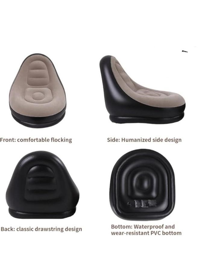 Executive LLC - 2 in 1 Leisure Inflatable Sofa Set Folding Portable Inflatable Lazy Flocked Recliner with Footrest Perfect for Pop Up Indoor and Outdoor Balcony Backyard Camping Picnic - Image 1