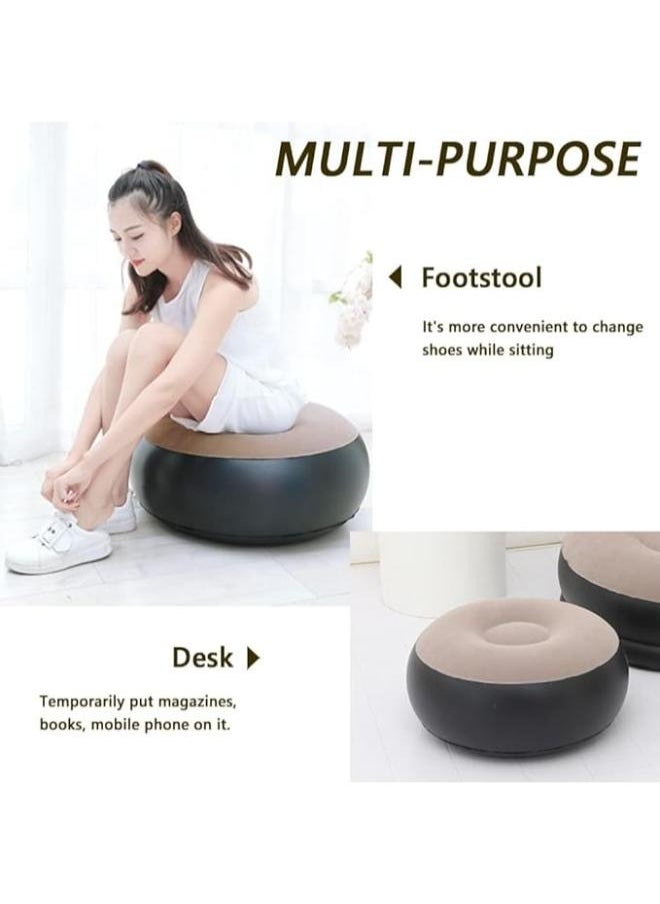 Executive LLC - 2 in 1 Leisure Inflatable Sofa Set Folding Portable Inflatable Lazy Flocked Recliner with Footrest Perfect for Pop Up Indoor and Outdoor Balcony Backyard Camping Picnic - Image 1