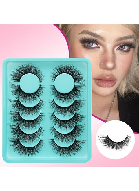 6 Pairs Of False Eyelashes,  Mink-Like Mixed Eyelashe, Multi-Layer Three-Dimensional Thick And Messy Eyelashes Set