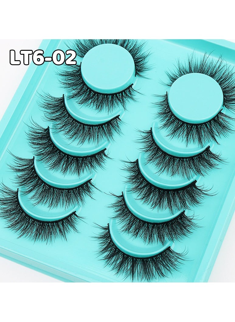 YANCI - 6 Pairs Of False Eyelashes,  Mink-Like Mixed Eyelashe, Multi-Layer Three-Dimensional Thick And Messy Eyelashes Set - Image 1