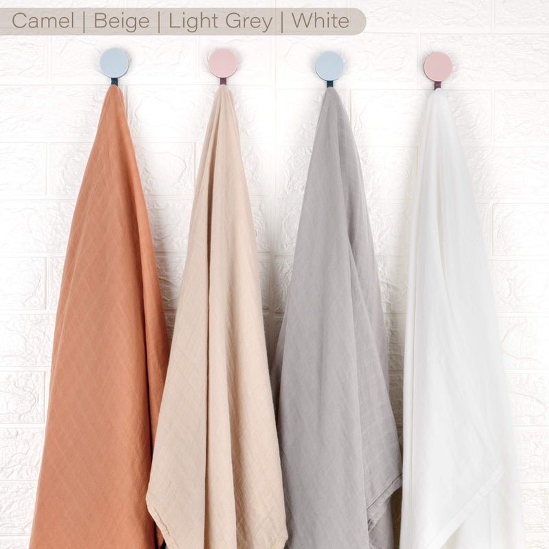 Meracorallo Muslin Swaddle Blanket Silky Soft Receiving Blanket Neutral Swaddle Wrap for Baby Boys and Girls, 47 x 47 inches, Set of 4 Solid Color - Image 5
