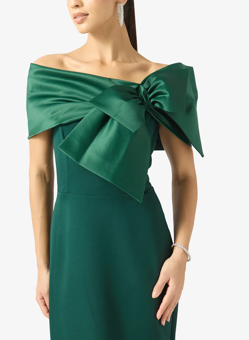 Namshi X  Off Shoulder Dress With Bow Detail for Women | Best Price UAE