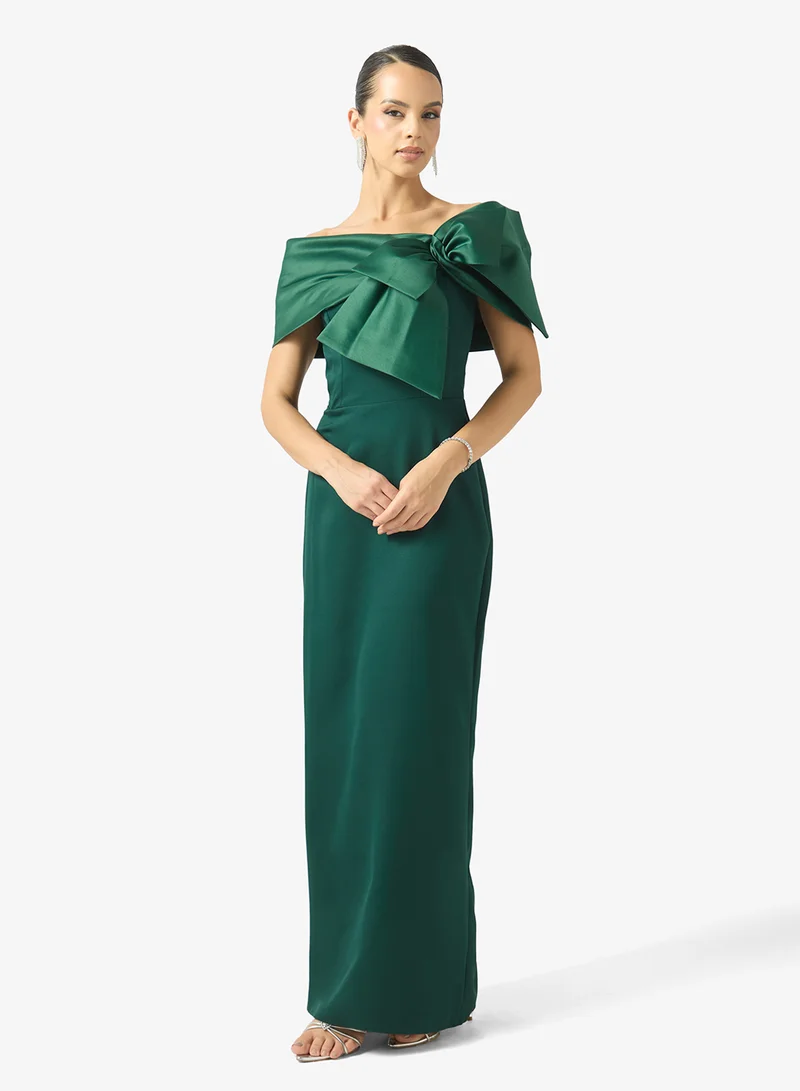 Off Shoulder Dress With Bow Detail