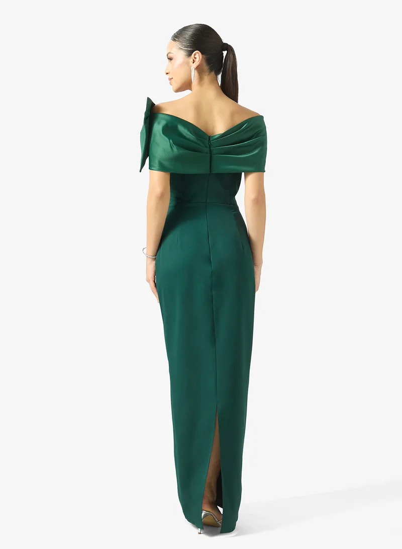 Namshi X  Off Shoulder Dress With Bow Detail for Women | Best Price UAE