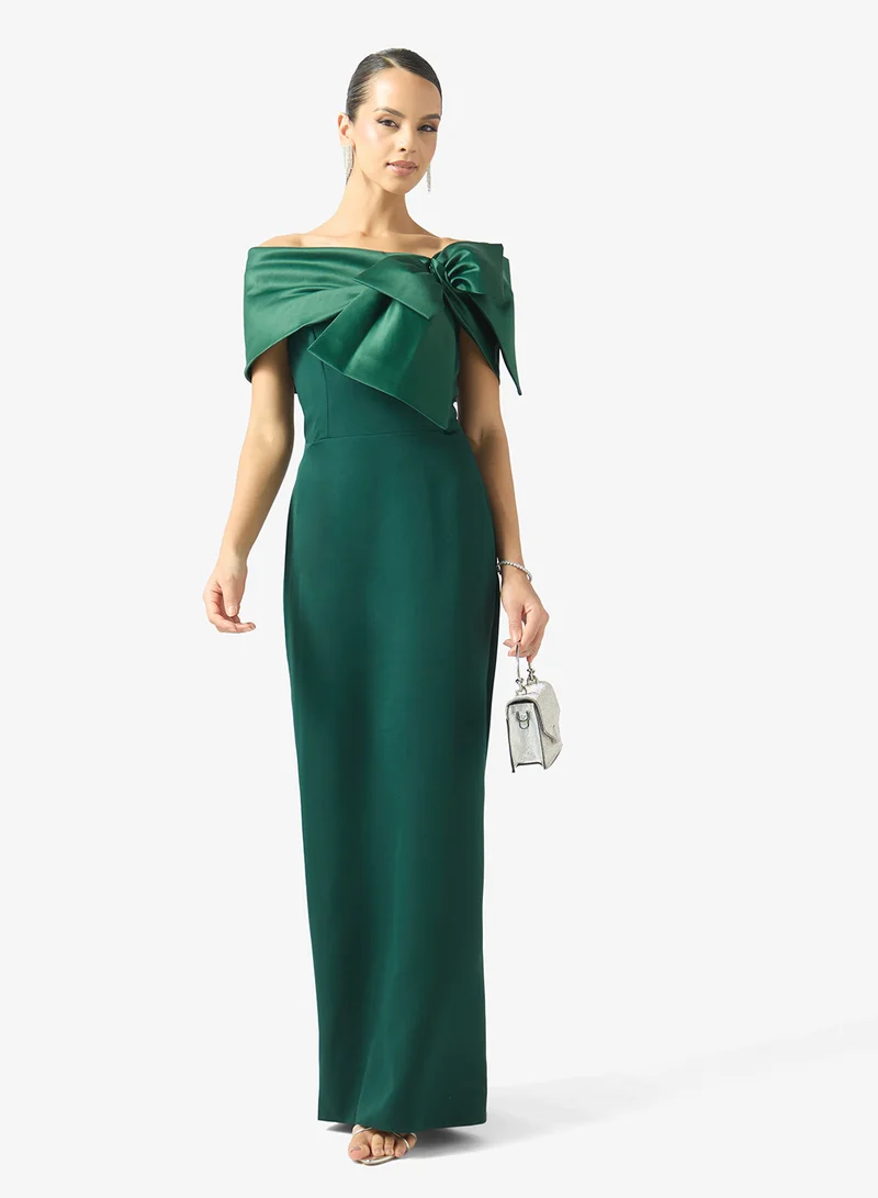 Namshi X  Off Shoulder Dress With Bow Detail for Women | Best Price UAE