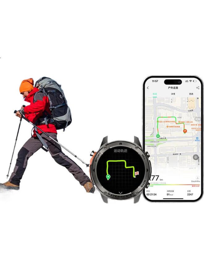 Kpep [Six-Star Dual-Frequency Positioning] Gps Beidou Hiking, Running, Trail Running, Swimming, Speed Training, Sports Trajectory, Triathlon, Blood Oxygen, Heart Rate, Outdoor Sports Smartwatch - Image 3