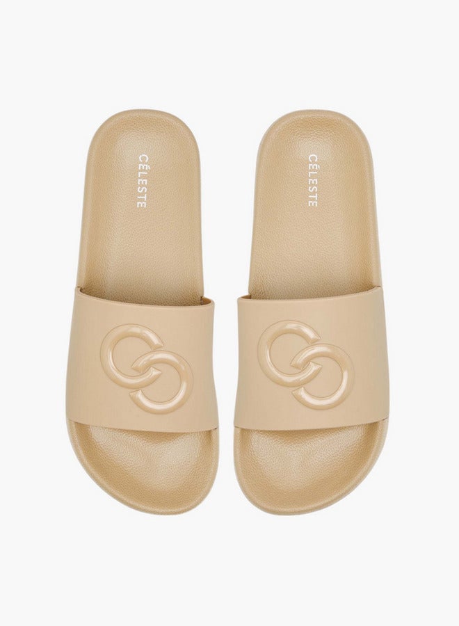 Celeste Women's Logo Embossed Slip-On Slides - Image 1